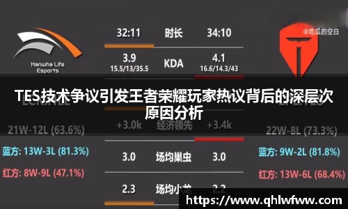 TES技术争议引发王者荣耀玩家热议背后的深层次原因分析