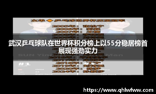 武汉乒乓球队在世界杯积分榜上以55分稳居榜首展现强劲实力
